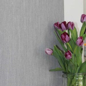 Linen Wallpaper, Plain Graphite Grey