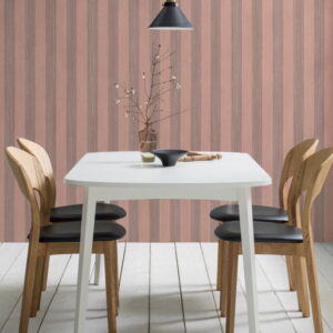 Linen wallpaper Stripe, rusty rose